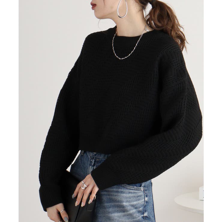 無地ニットプルオーバー | atONE | 詳細画像4 