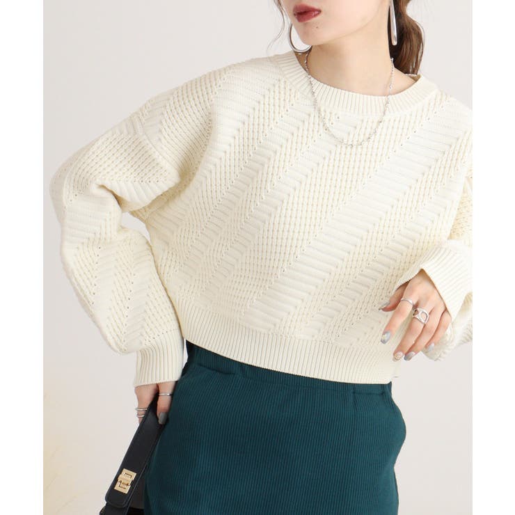 無地ニットプルオーバー | atONE | 詳細画像6 