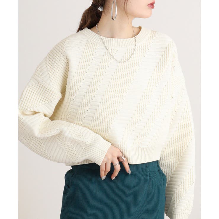 無地ニットプルオーバー | atONE | 詳細画像9 