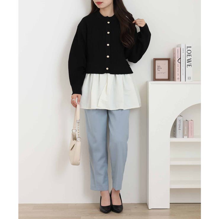 片畦 スポンディッシュ ドッキング ニット カーディガン | atONE | 詳細画像12 