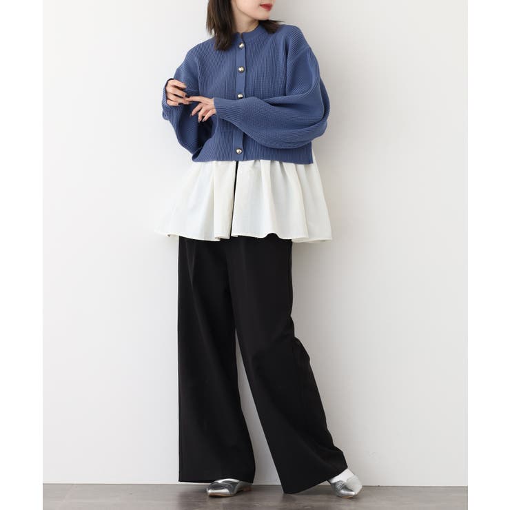 片畦 スポンディッシュ ドッキング ニット カーディガン | atONE | 詳細画像16 