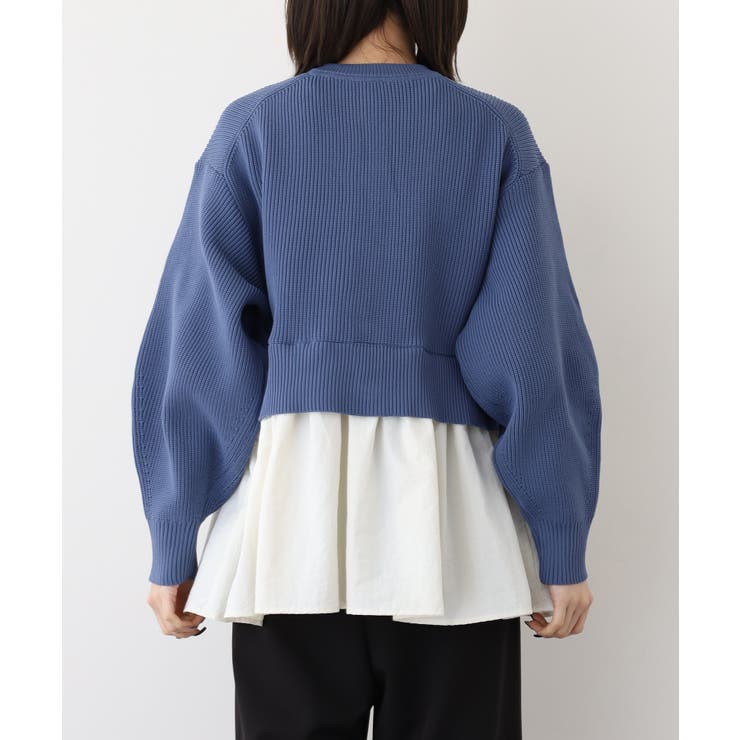 片畦 スポンディッシュ ドッキング ニット カーディガン | atONE | 詳細画像19 