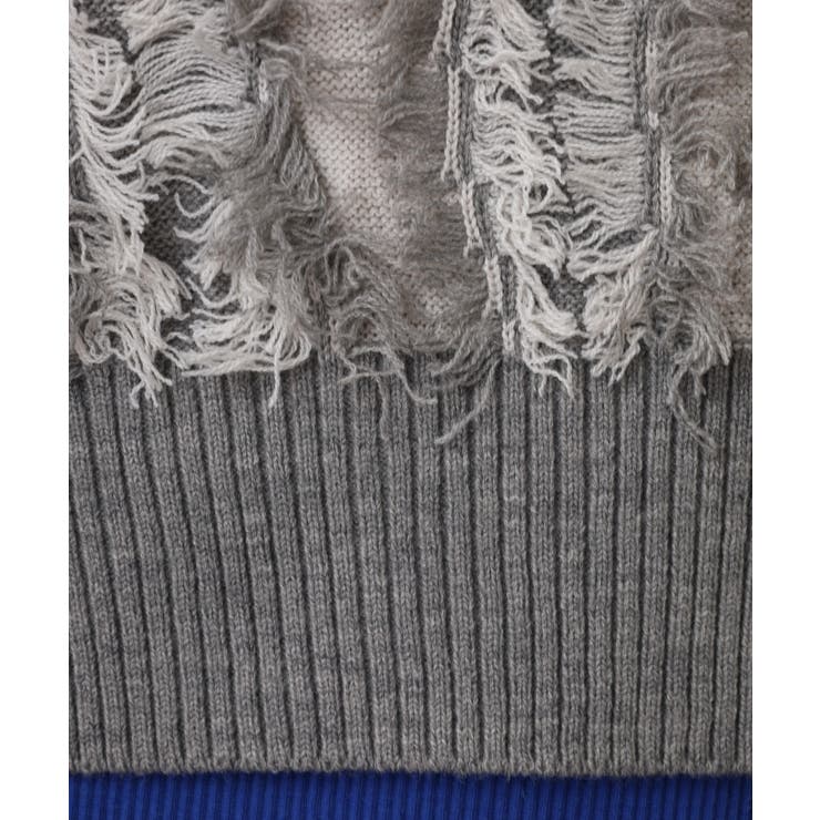 モヘアタッチ フリンジジャガード ニット プルオーバー | atONE | 詳細画像25 