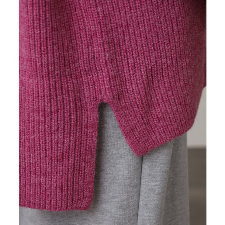 ビッグカラー風 ハーフZIP プルオーバーもっちり ニット トップス | atONE | 詳細画像24 