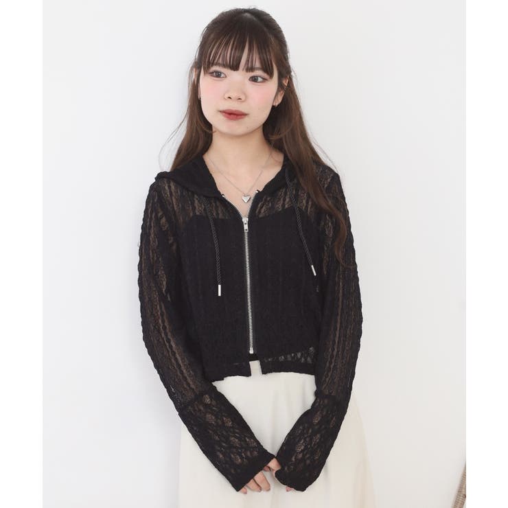 レース切替フードシャツブルゾン | atONE | 詳細画像9 