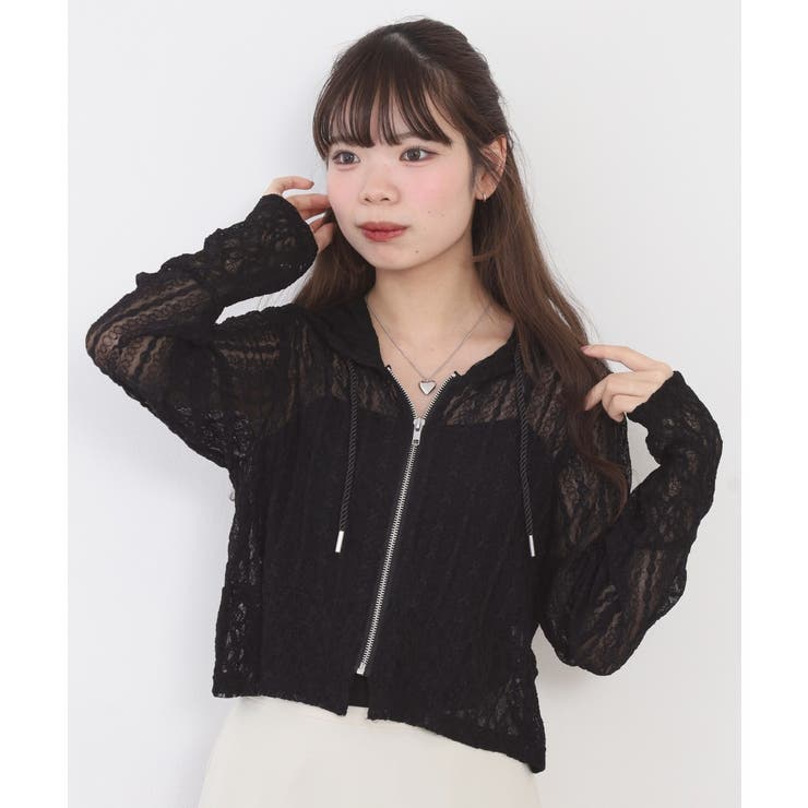 レース切替フードシャツブルゾン | atONE | 詳細画像10 