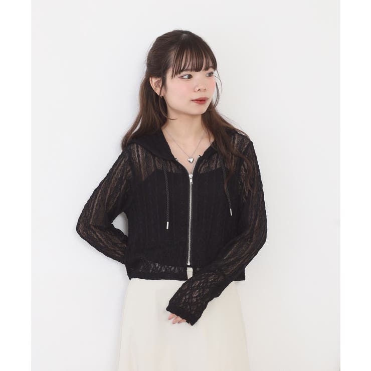 レース切替フードシャツブルゾン | atONE | 詳細画像11 