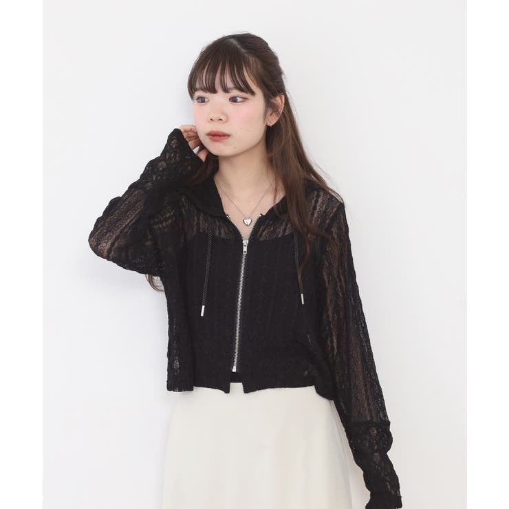 レース切替フードシャツブルゾン | atONE | 詳細画像12 