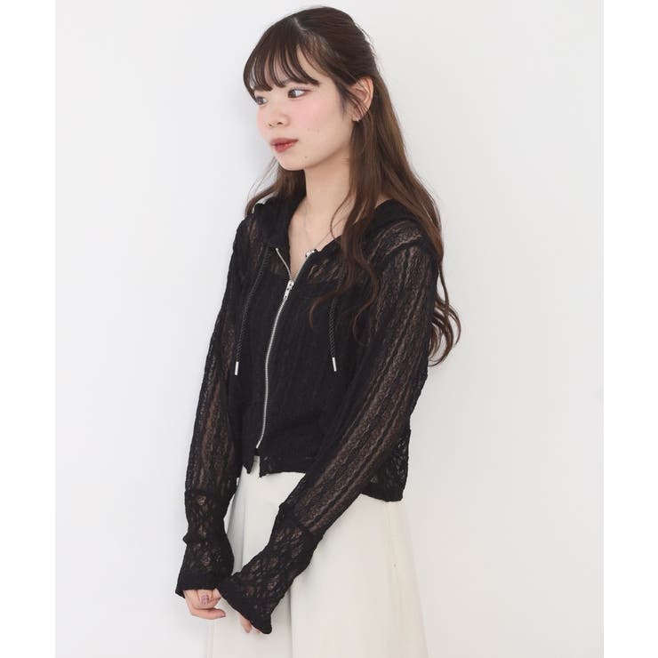 レース切替フードシャツブルゾン | atONE | 詳細画像13 