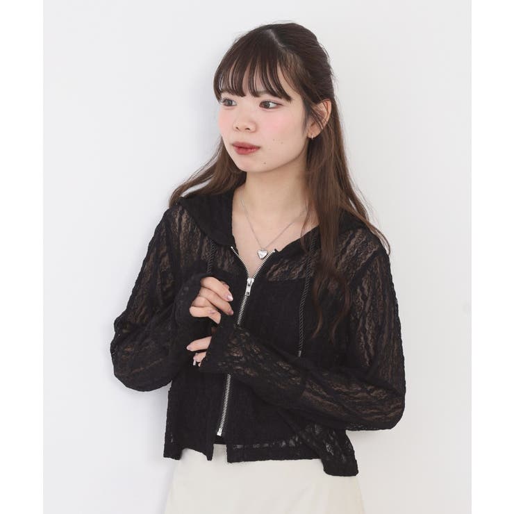 レース切替フードシャツブルゾン | atONE | 詳細画像14 