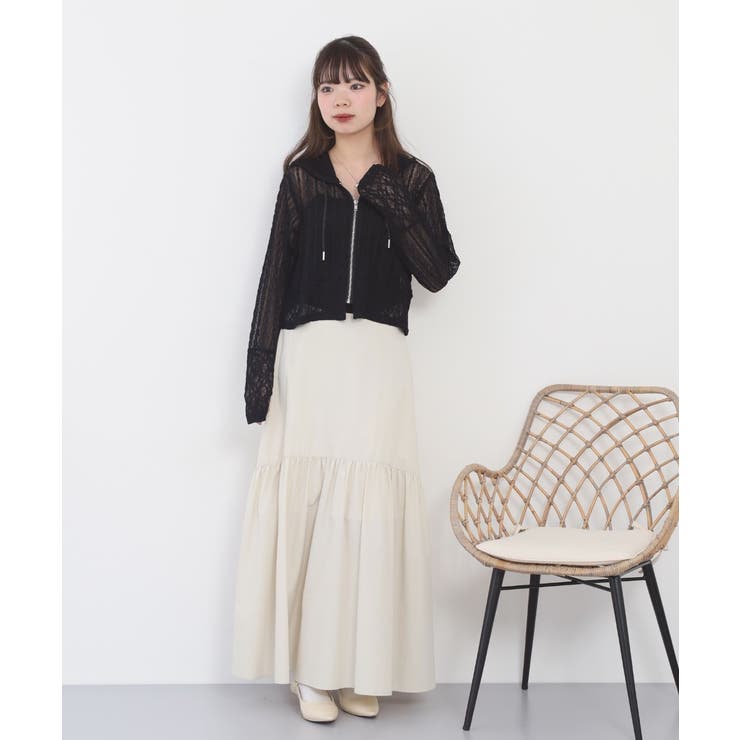 レース切替フードシャツブルゾン | atONE | 詳細画像15 