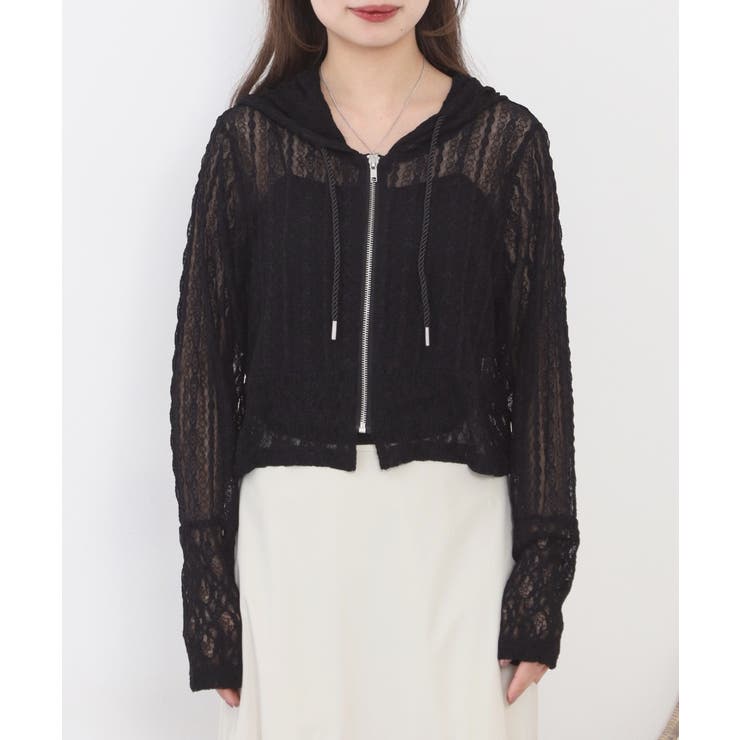 レース切替フードシャツブルゾン | atONE | 詳細画像17 