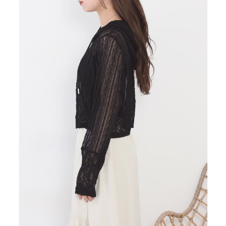 レース切替フードシャツブルゾン | atONE | 詳細画像18 