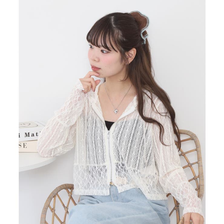 レース切替フードシャツブルゾン | atONE | 詳細画像2 