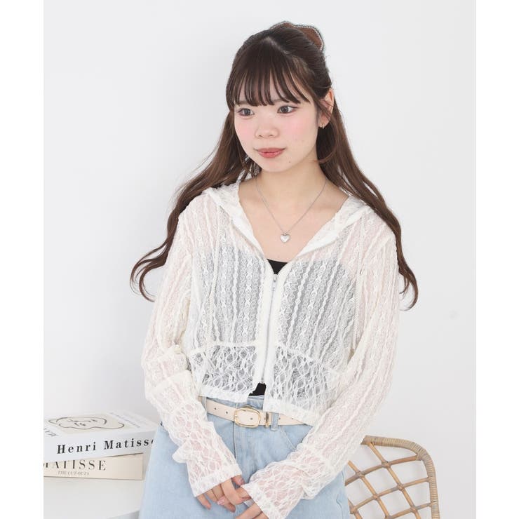 レース切替フードシャツブルゾン | atONE | 詳細画像3 