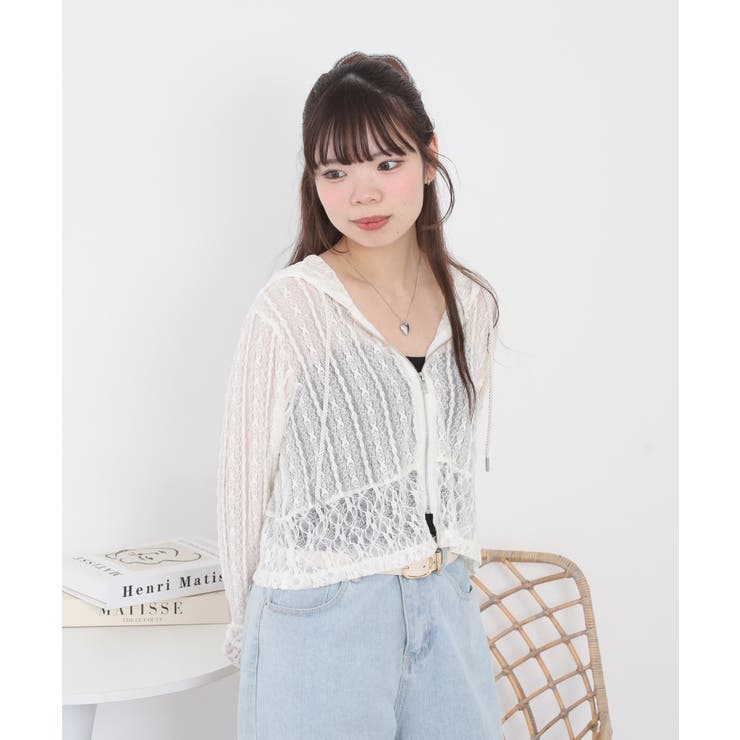 レース切替フードシャツブルゾン | atONE | 詳細画像6 