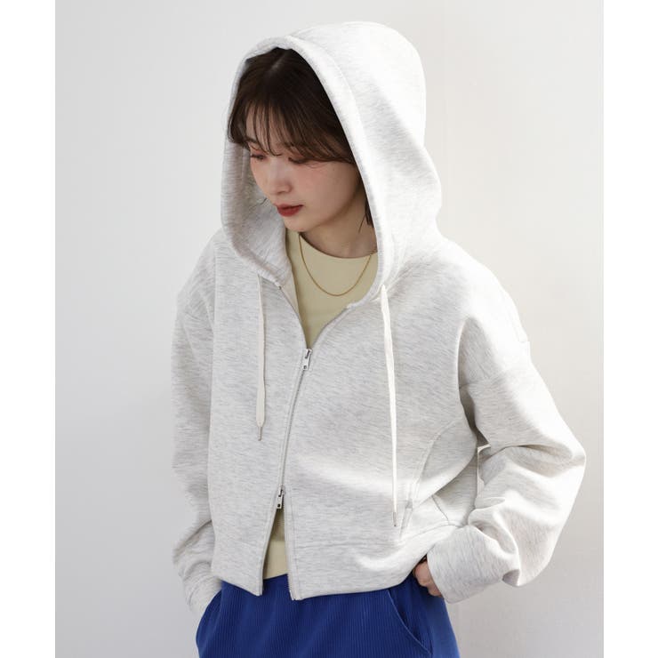 オートミール | スウェットドルマンWジップフードパーカー セットアップ対応 | atONE