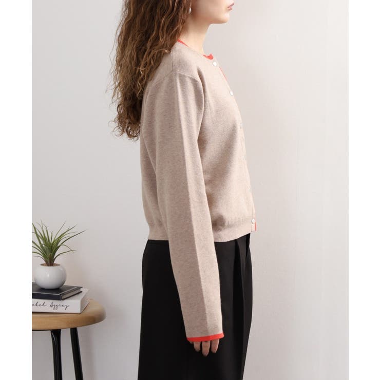 レイヤード風配色ニットカーディガン | atONE | 詳細画像27 