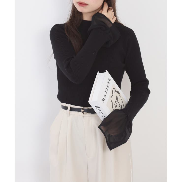 シアーカフスフレアスリーブハイネックニットプルオーバー | atONE | 詳細画像20 