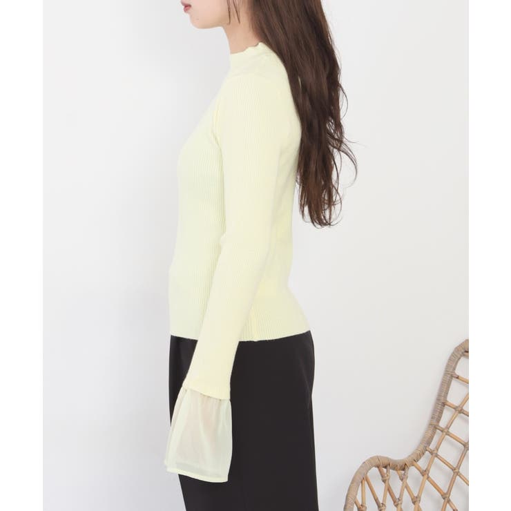 シアーカフスフレアスリーブハイネックニットプルオーバー | atONE | 詳細画像22 