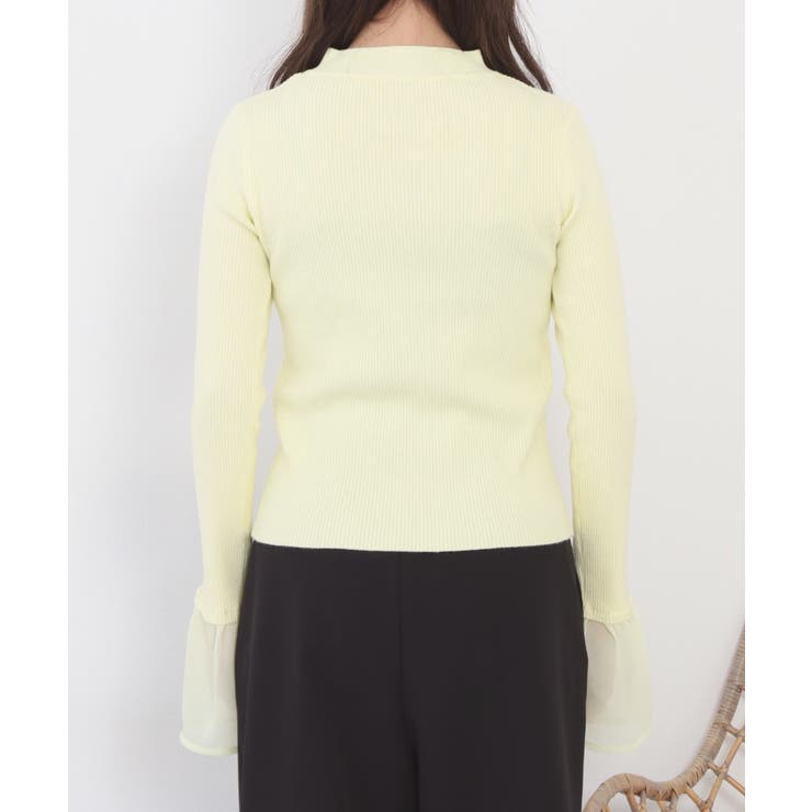 シアーカフスフレアスリーブハイネックニットプルオーバー | atONE | 詳細画像23 