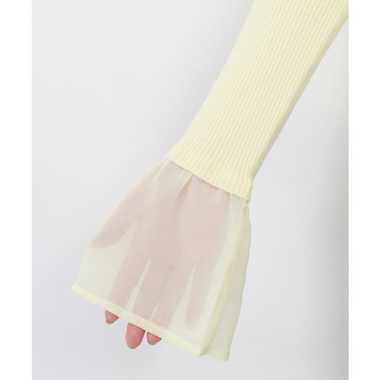 シアーカフスフレアスリーブハイネックニットプルオーバー | atONE | 詳細画像26 