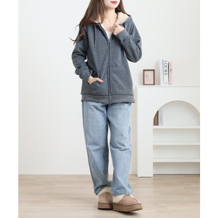 裏ボアジップアップパーカー | atONE | 詳細画像20 