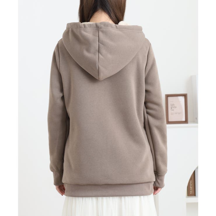 裏ボアジップアップパーカー | atONE | 詳細画像23 