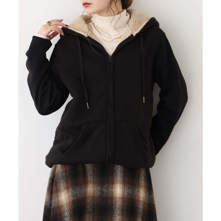 裏ボアジップアップパーカー | atONE | 詳細画像1 