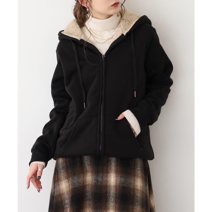 裏ボアジップアップパーカー | atONE | 詳細画像2 