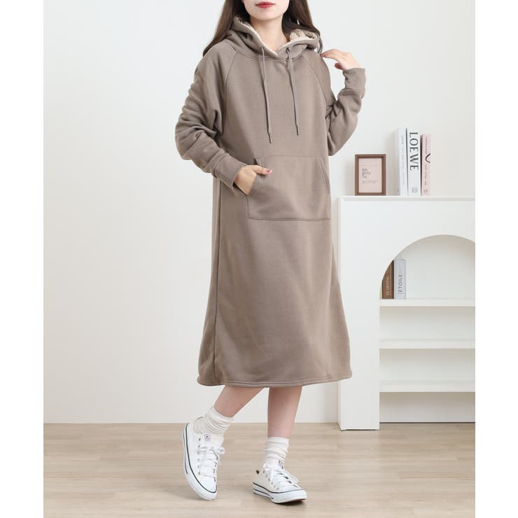 裏ボアパーカーワンピース | atONE | 詳細画像9 