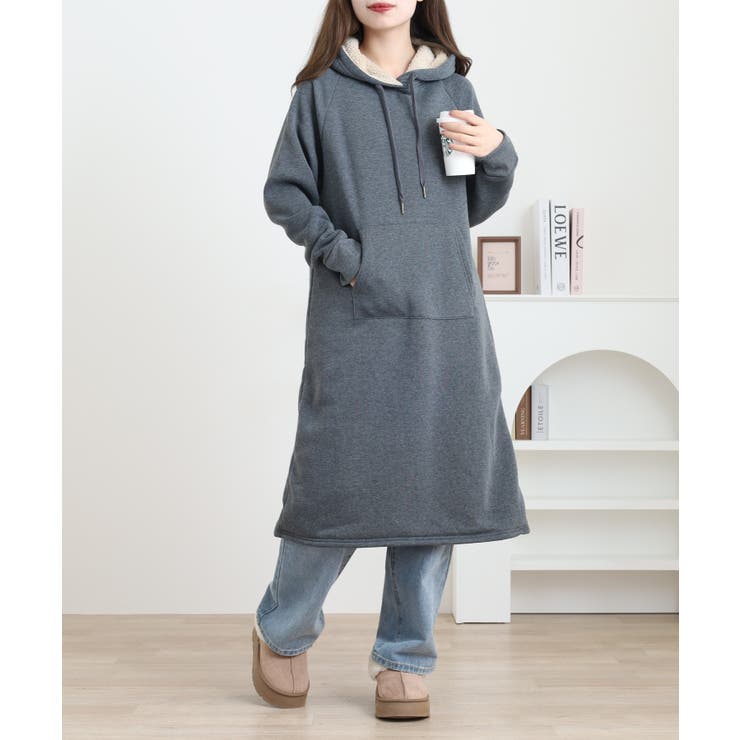 裏ボアパーカーワンピース | atONE | 詳細画像17 