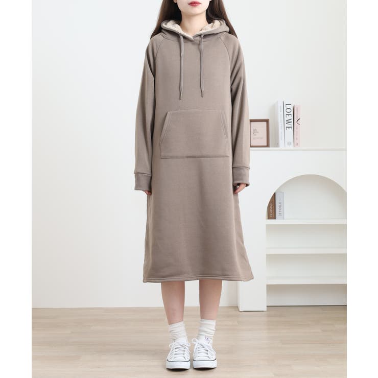 裏ボアパーカーワンピース | atONE | 詳細画像21 