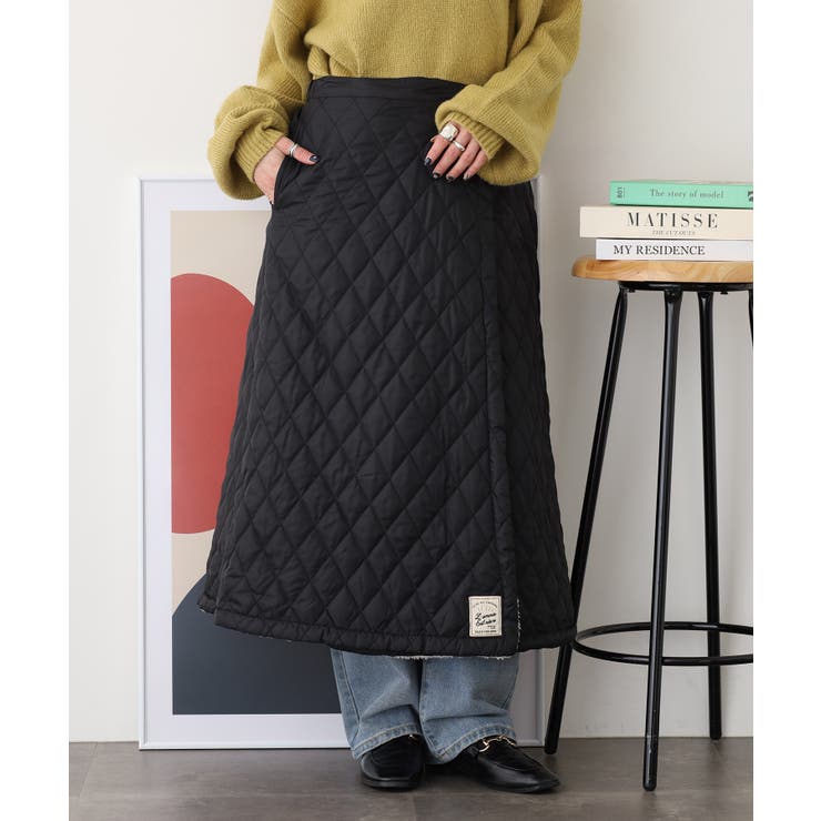 2WAY 裏ボアキルト無地ロング巻きスカート | atONE | 詳細画像5 