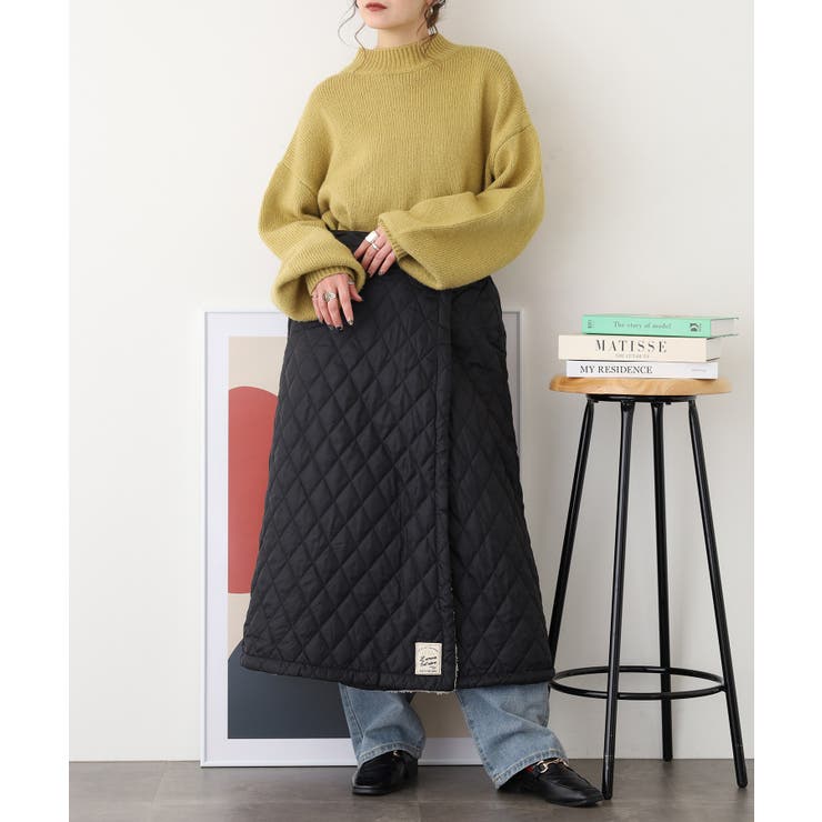 2WAY 裏ボアキルト無地ロング巻きスカート | atONE | 詳細画像6 