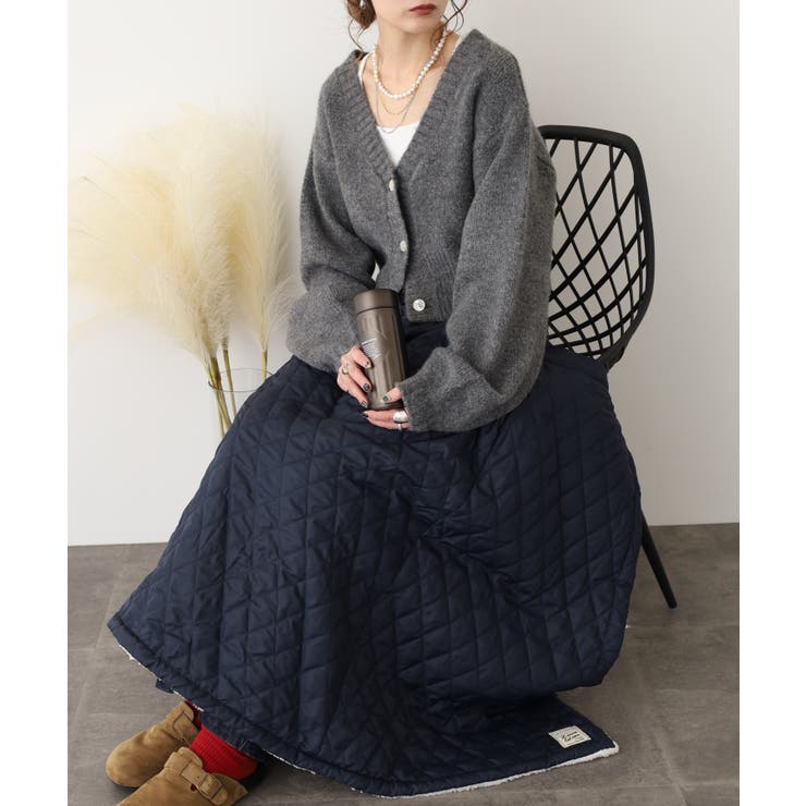 2WAY 裏ボアキルト無地ロング巻きスカート | atONE | 詳細画像7 