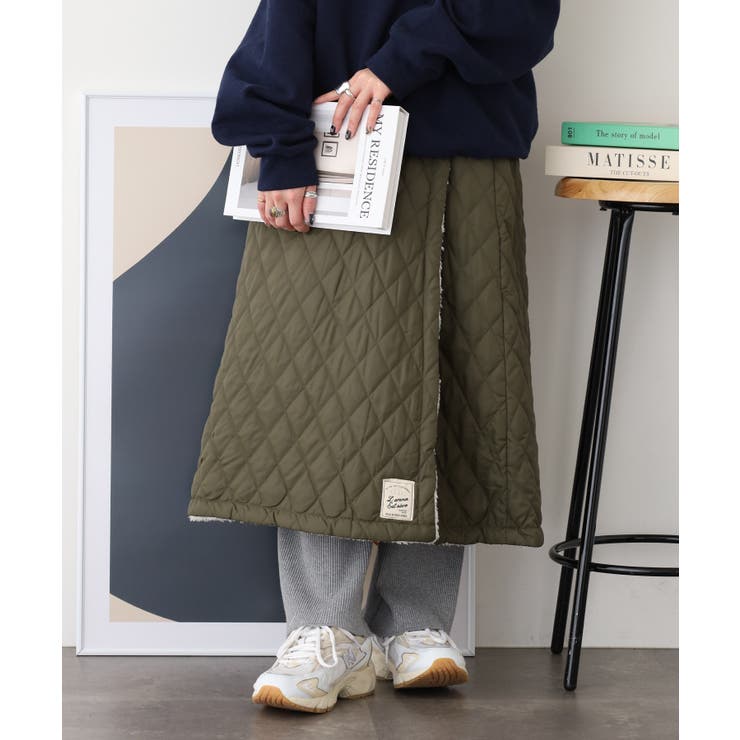 2WAY 裏ボアキルト無地ロング巻きスカート | atONE | 詳細画像13 