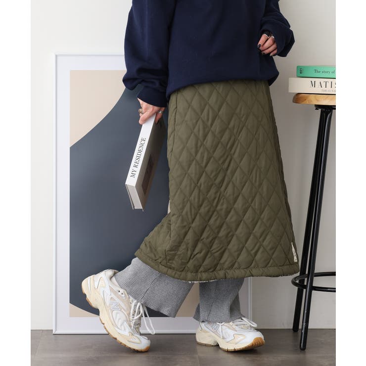 2WAY 裏ボアキルト無地ロング巻きスカート | atONE | 詳細画像14 