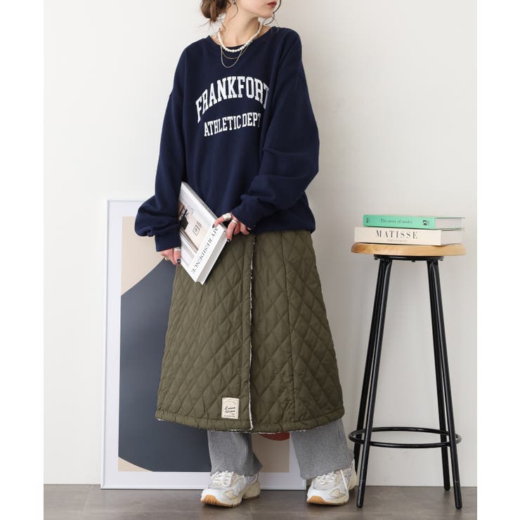 2WAY 裏ボアキルト無地ロング巻きスカート | atONE | 詳細画像16 