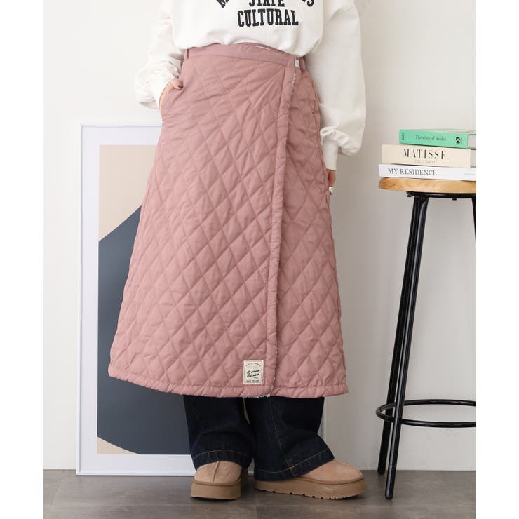 2WAY 裏ボアキルト無地ロング巻きスカート | atONE | 詳細画像19 