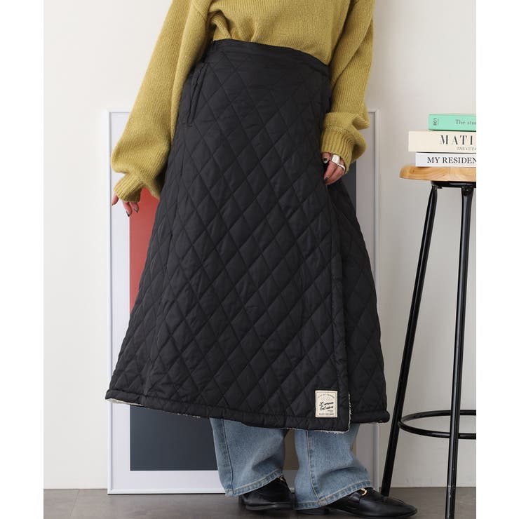 2WAY 裏ボアキルト無地ロング巻きスカート | atONE | 詳細画像3 