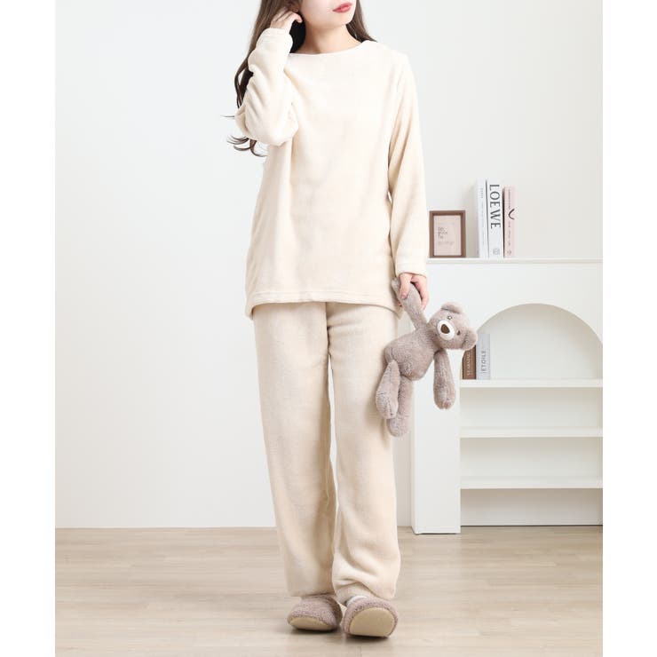 ライトベージュ | マイクロファイバー無地上下セット | atONE