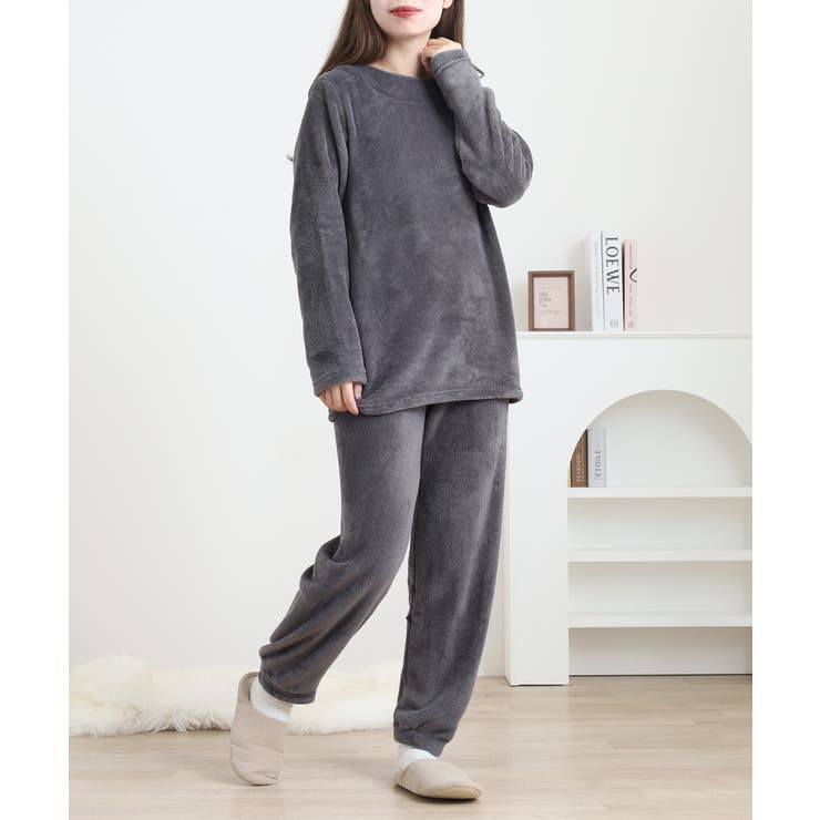 チャコール | マイクロファイバー無地上下セット | atONE