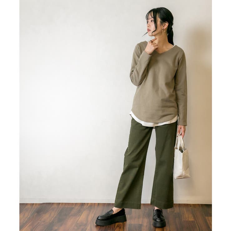 カラーツイルワイドパンツ ゆったり リラックス | atONE | 詳細画像32 