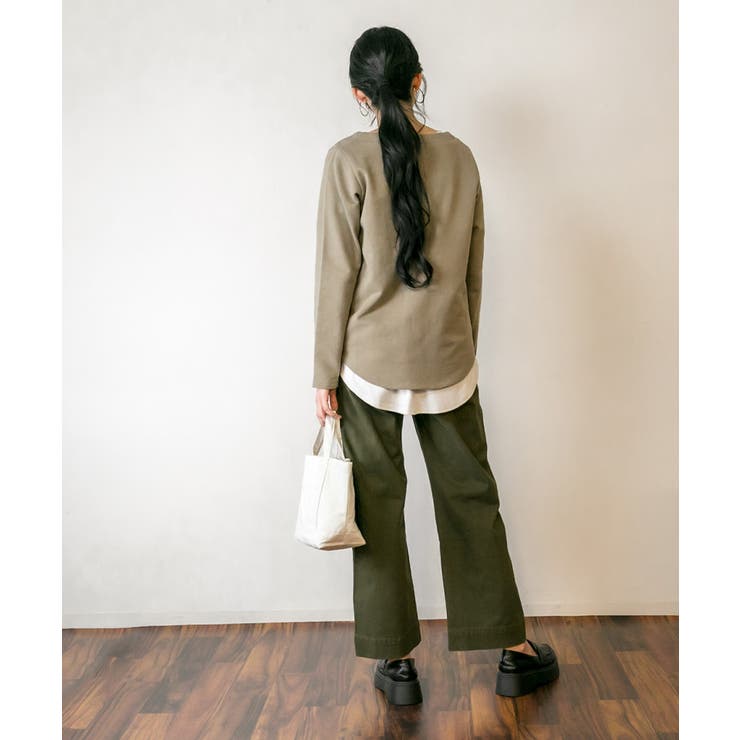 カラーツイルワイドパンツ ゆったり リラックス | atONE | 詳細画像33 