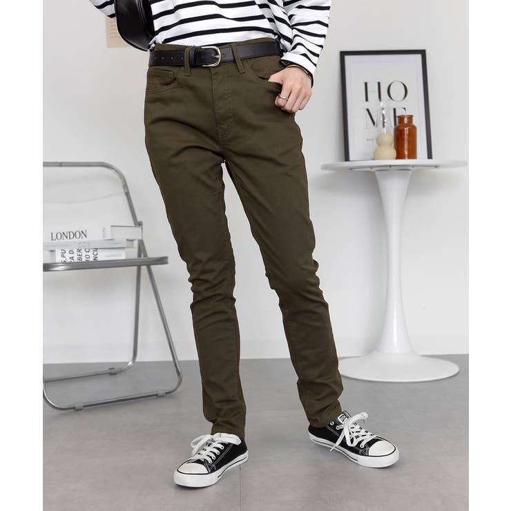 フロントジッパーツイルスキニーパンツ スリム ゆったり | atONE | 詳細画像15 