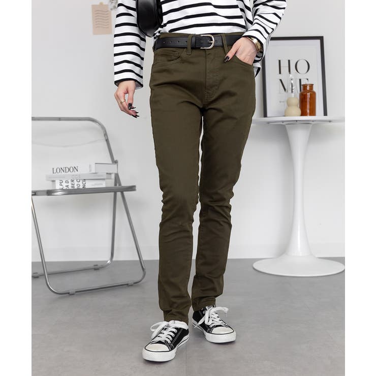 フロントジッパーツイルスキニーパンツ スリム ゆったり | atONE | 詳細画像16 