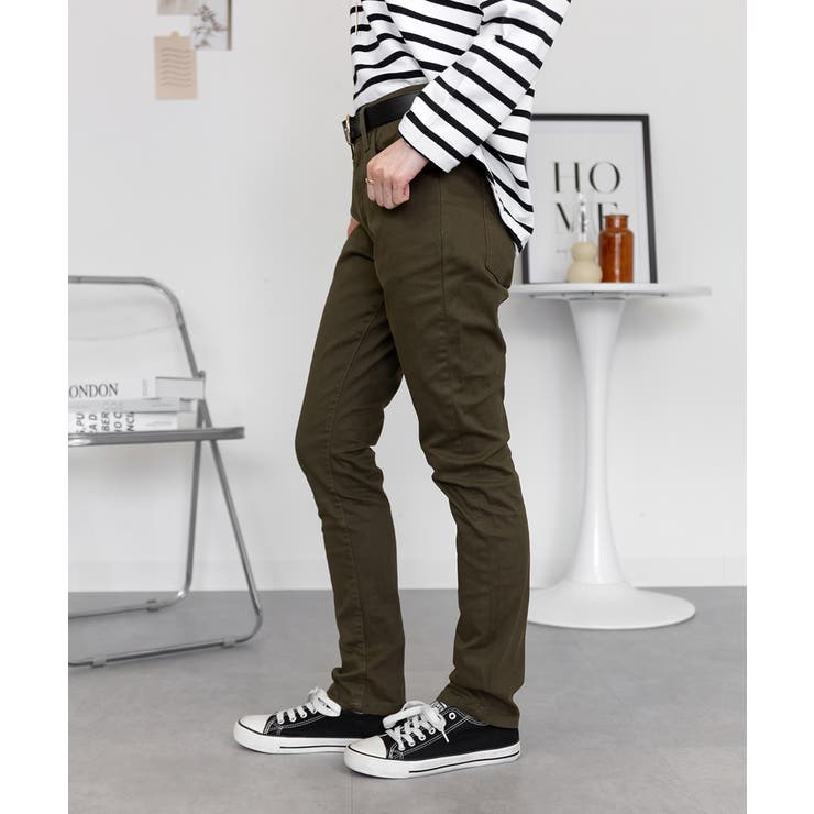 フロントジッパーツイルスキニーパンツ スリム ゆったり | atONE | 詳細画像17 