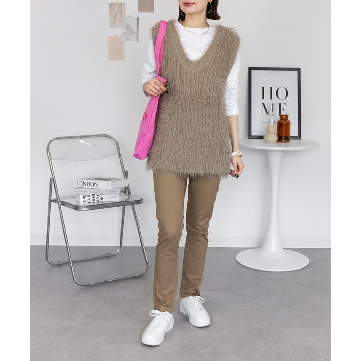 フロントジッパーツイルスキニーパンツ スリム ゆったり | atONE | 詳細画像26 