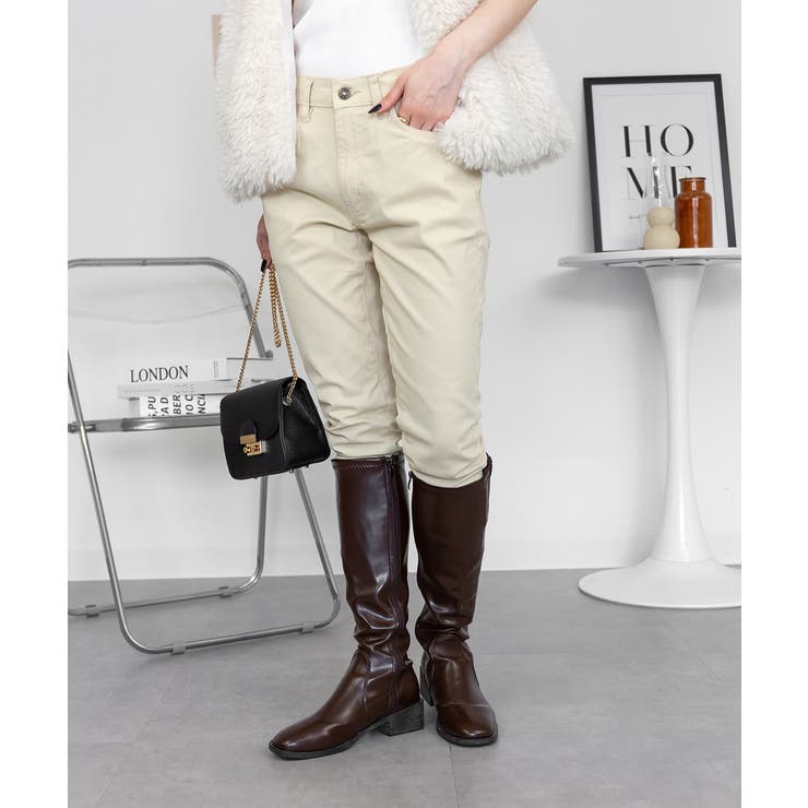 フロントジッパーツイルスキニーパンツ スリム ゆったり | atONE | 詳細画像30 